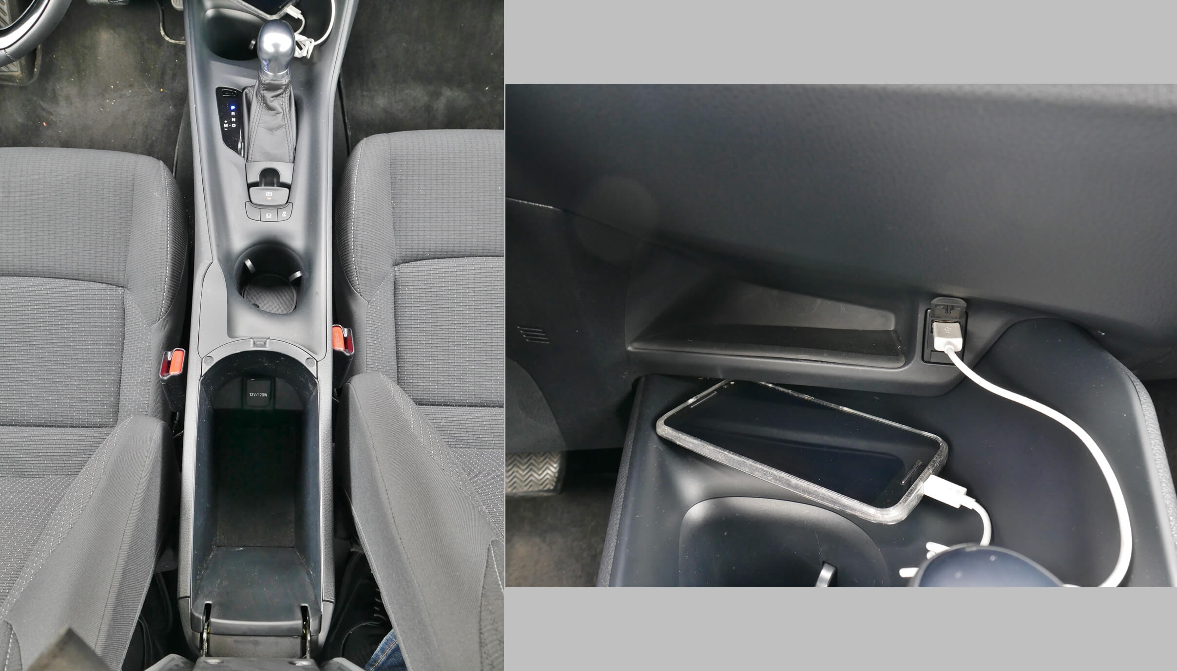 2018 Toyota C-HR XLE: center console storage, connectivity & power supply