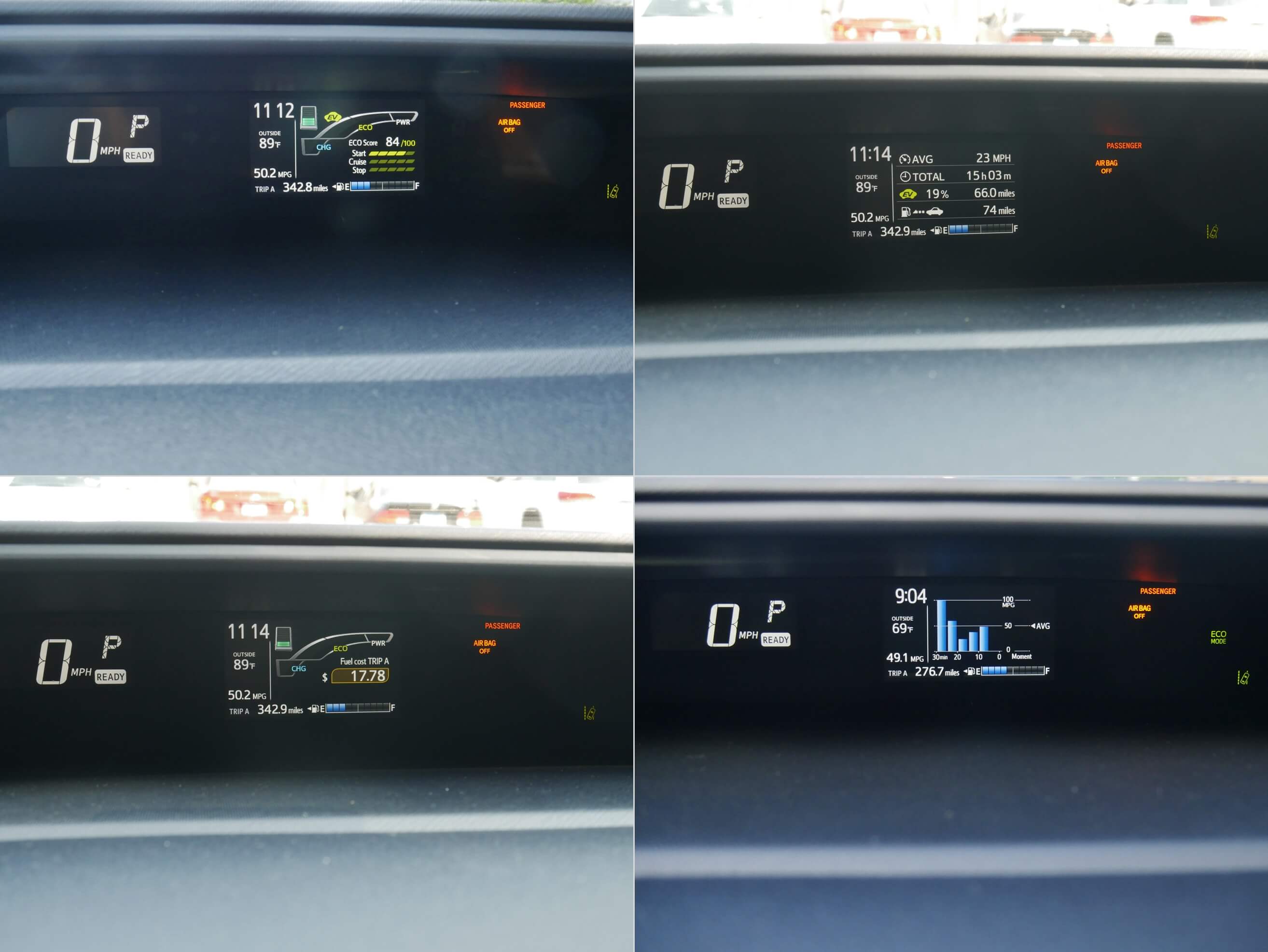 2018 Toyota Prius C Four: Gauge cluster digital speedometer & 3.5"-inch Multifunction display