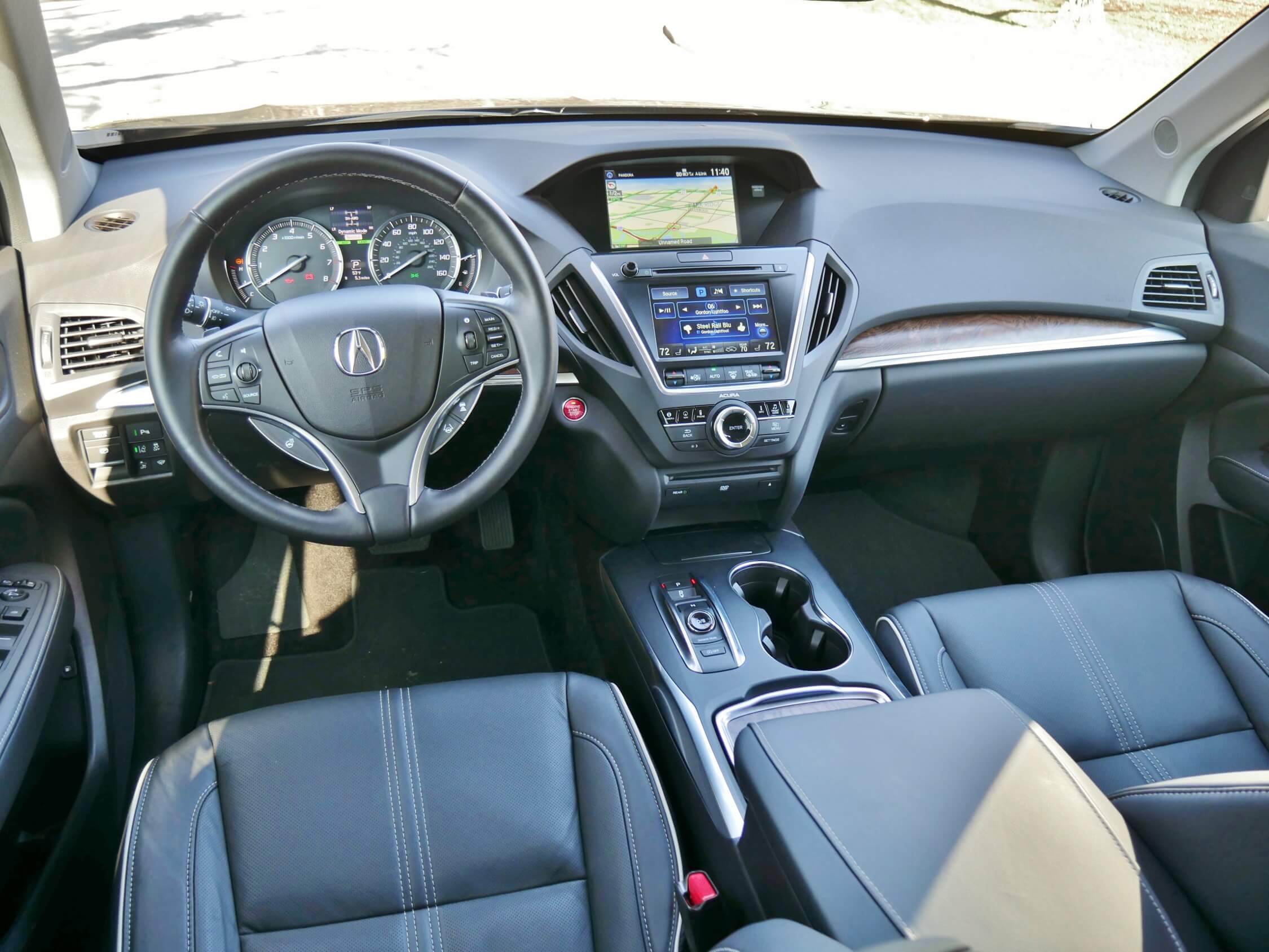 2018 Acura MDX SH-AWD: Twin cowl theme dashboard layout/ w cascading dual LCD screen dominated center stack