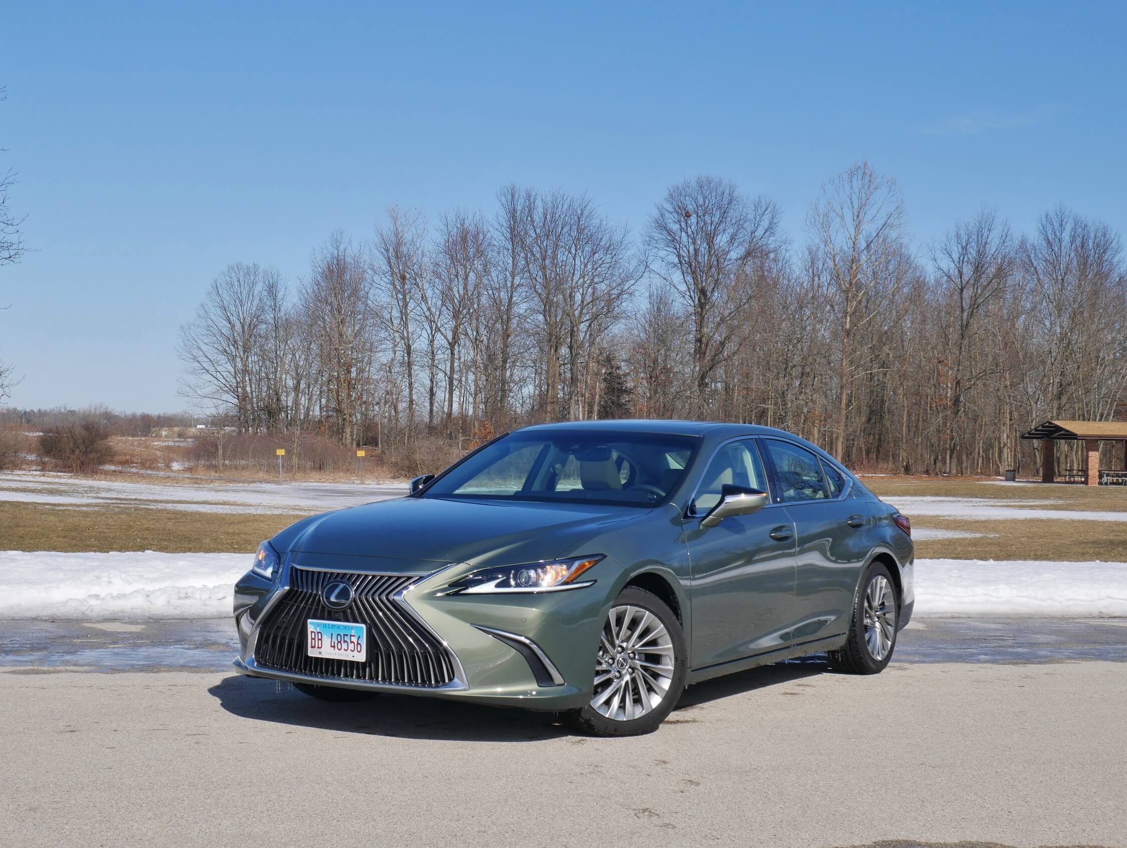 2019 Lexus ES 350: Swoopy sedan re-design for Lexus Loyalists, remains loyal to the over-sized full length spindle grille, now with vertical "L" slats. Starting MSRP = $40k.