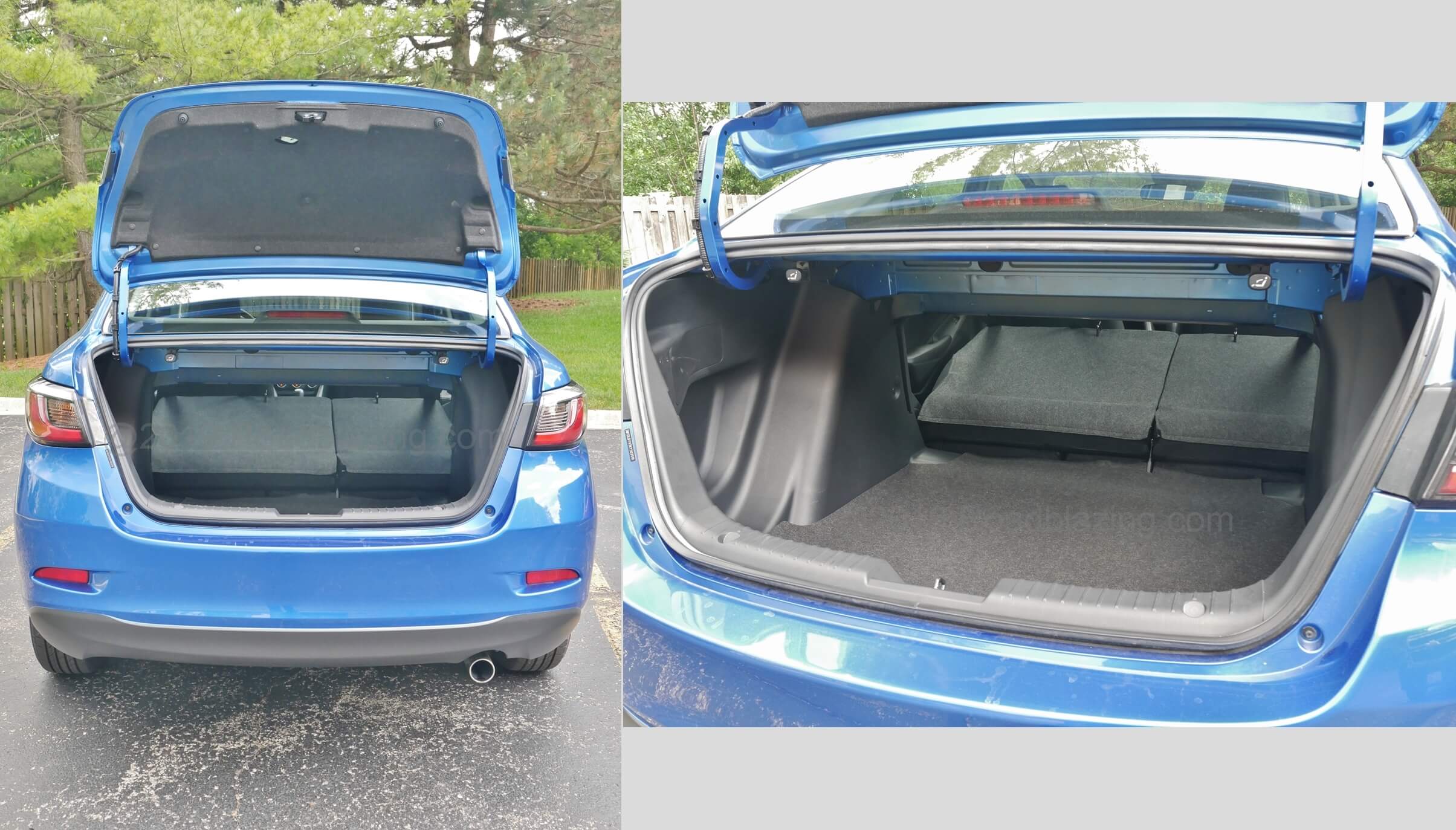 2019 Toyota Yaris sedan XLE: 13.5 cubic foot trunk with 60/40% split folding rear seat backs = optimal sedan utility