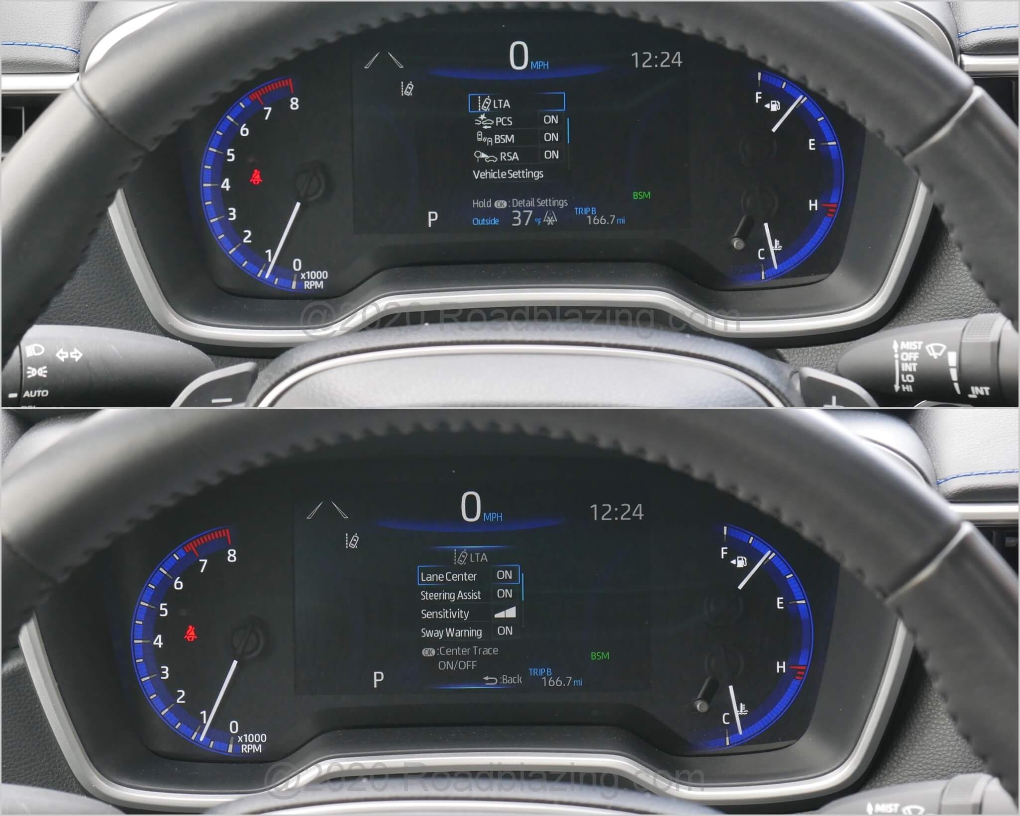 2020 Toyota Corolla XSE: SafetySense 2.0 Driver assist settings in the TFT 7.0" gauge cluster multi-function display