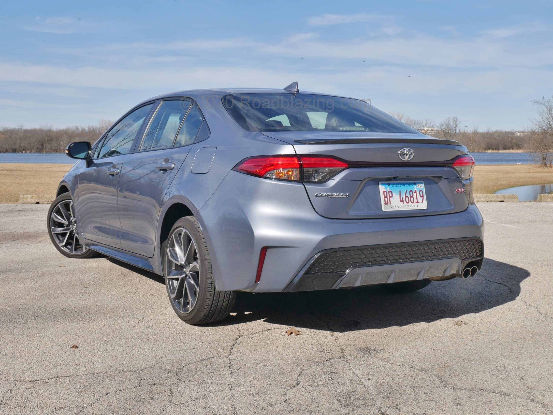 2020 Toyota Corolla XSE: Substantial wheel arches and side skirts, trunk lid spoiler and lower diffuser emphasize new found boldness