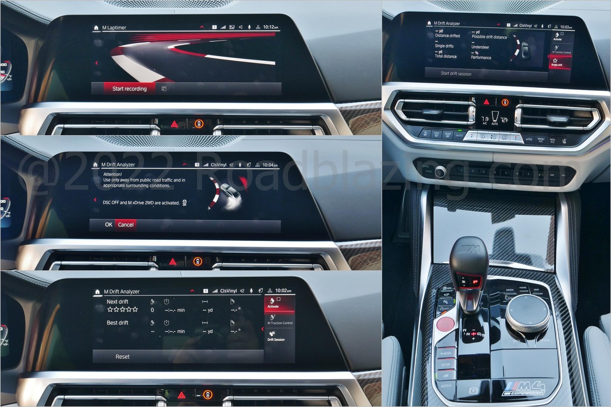 2022 BMW M4 Competition xDrive: Drift Analyzer application reverts to rear drive and disables traction / stability control