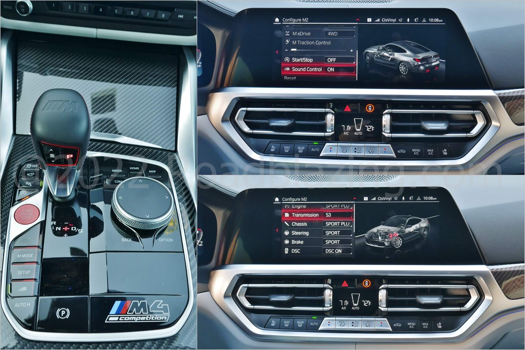 2022 BMW M4 Competition xDrive: two configurable custom M "Mode" settings